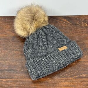 Pendleton Women’s Wool Alpaca Blend Pom Pom Cable Knit Hat OS NWOT